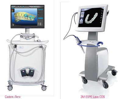 Two digital intraoral scanner units used for 3D dental impressions